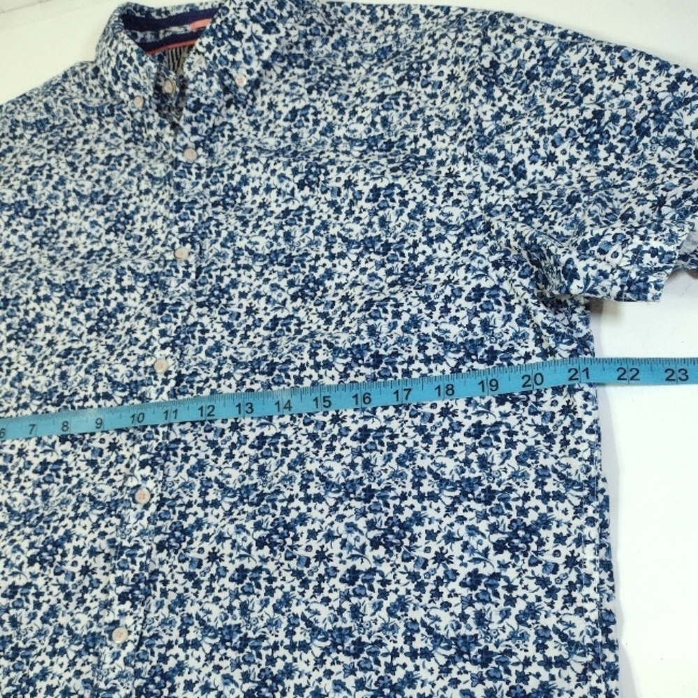 Denim And Flower Men's Blue and White Floral Shirt Size (L) - Picture 9 of 9
